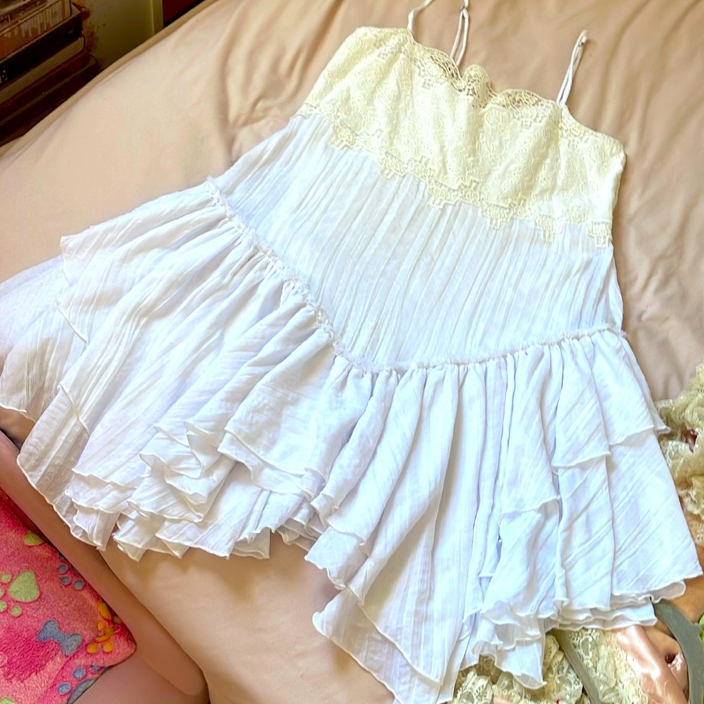 Free people mini dress, XS white